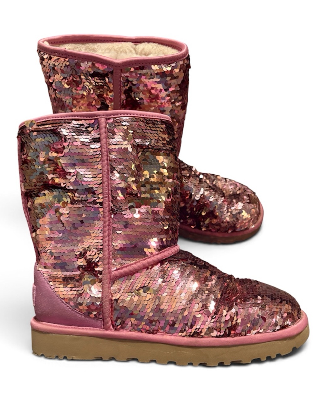 UGG Y2K Pink Sequin Boots
